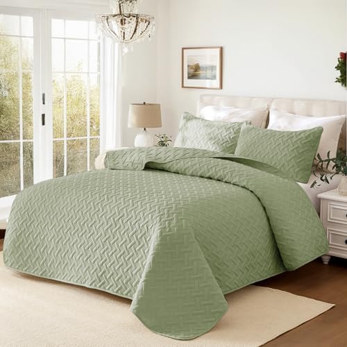 JYHOPE Queen Sage Green Comforter Set