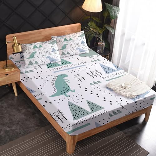 Dinosaur Sheets Twin XL - Kids Bedding Set with Deep Pocket and Elastic