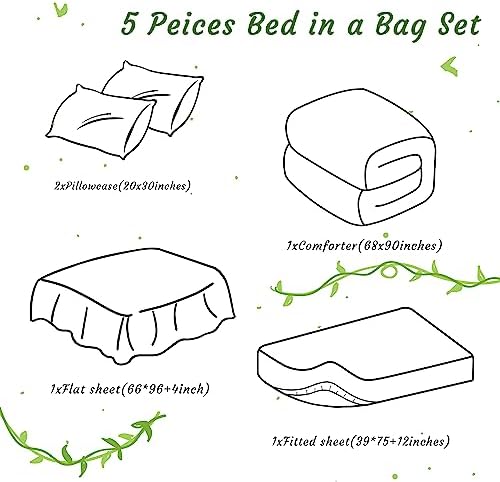 NTBAY Pink Twin Bed in a Bag Comforter Set