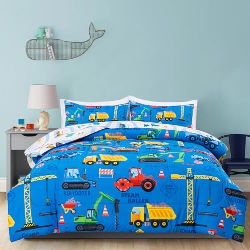 Holawakaka Boys Excavator Truck Bedding Set with Sheets