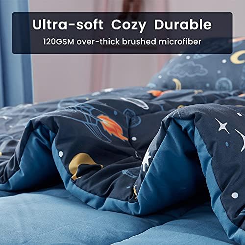 SLEEP ZONE Space Rocket Kids Comforter Set