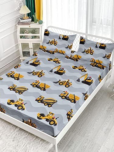 Datura Home Kids Truck Grey Sheet Set 4PCS
