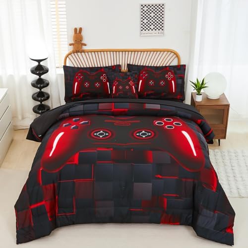 PERFEMET Boys Gaming Bedding Set Twin 6-Piece