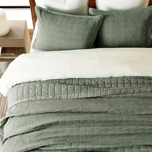EVERGRACEHOME Stonewashed Cotton Quilt Set Full Queen