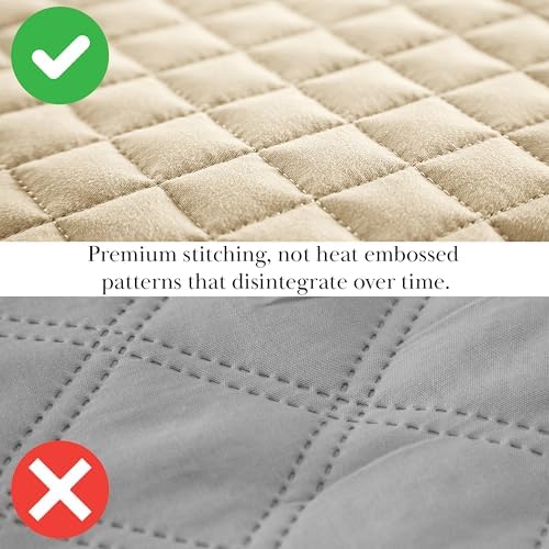 Southshore Fine Living Beige Quilt Set with Pillow Shams