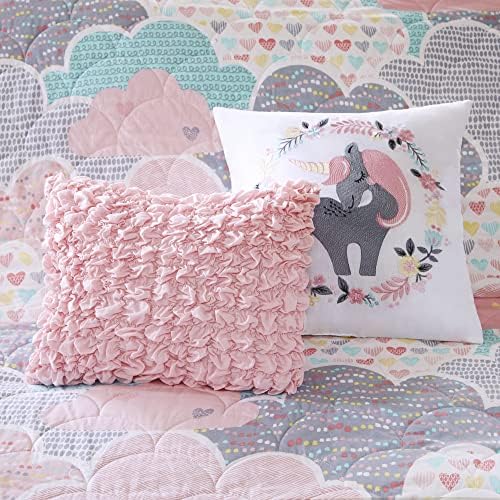 Reversible Cotton Quilt Set - Cloud Pink 4 Piece