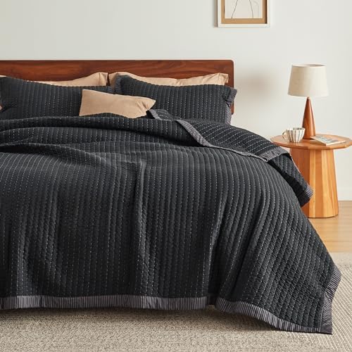Bedsure King Quilt Set - 3-Piece Lightweight Corduroy Bedspread