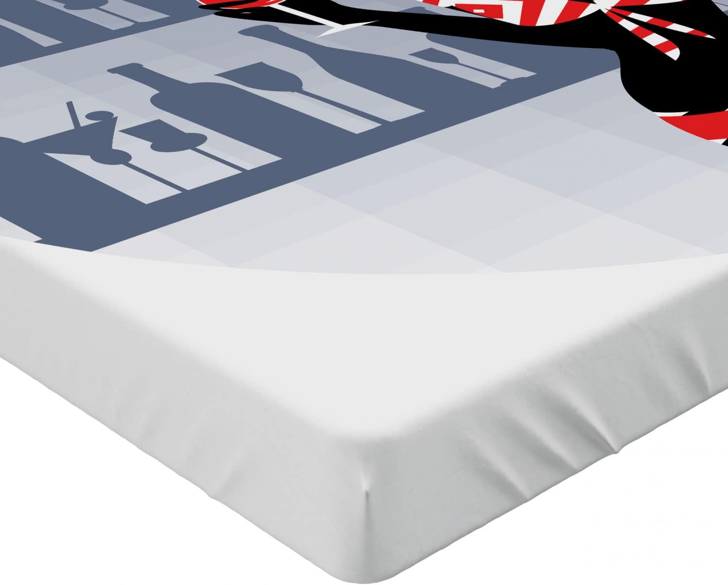 Ambesonne Alcohol Fitted Sheet - Multicolor California King