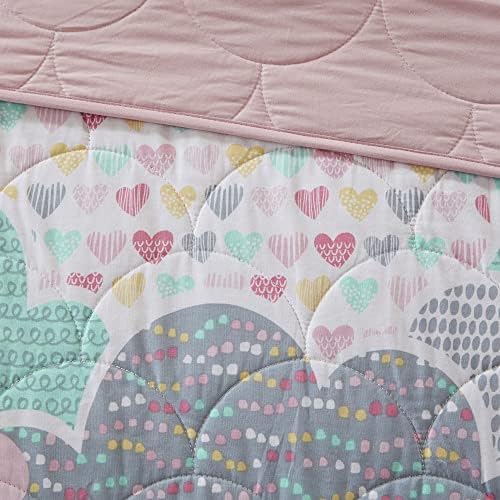 Reversible Cotton Quilt Set - Cloud Pink 4 Piece