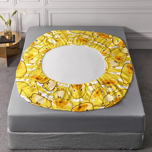 AILONEN Kawaii Duck Fitted Sheet Set Twin XL 1