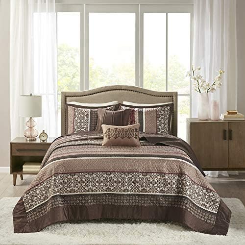 Madison Park Princeton Reversible Bedspread Set Red 5 Piece King