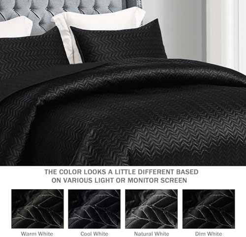 Whale Flotilla Reversible Satin Quilt Set Queen Size Black