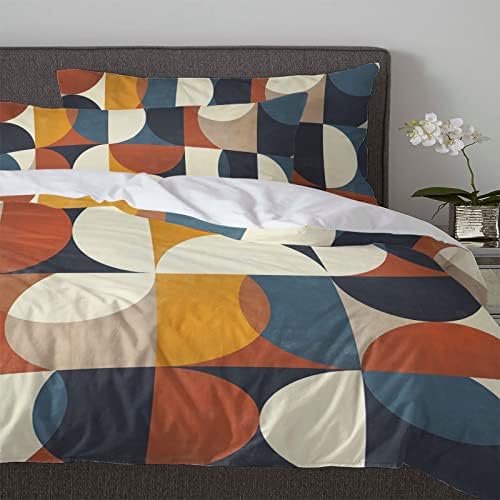 Sabolny European Full Duvet Cover Set with Ties Zipper