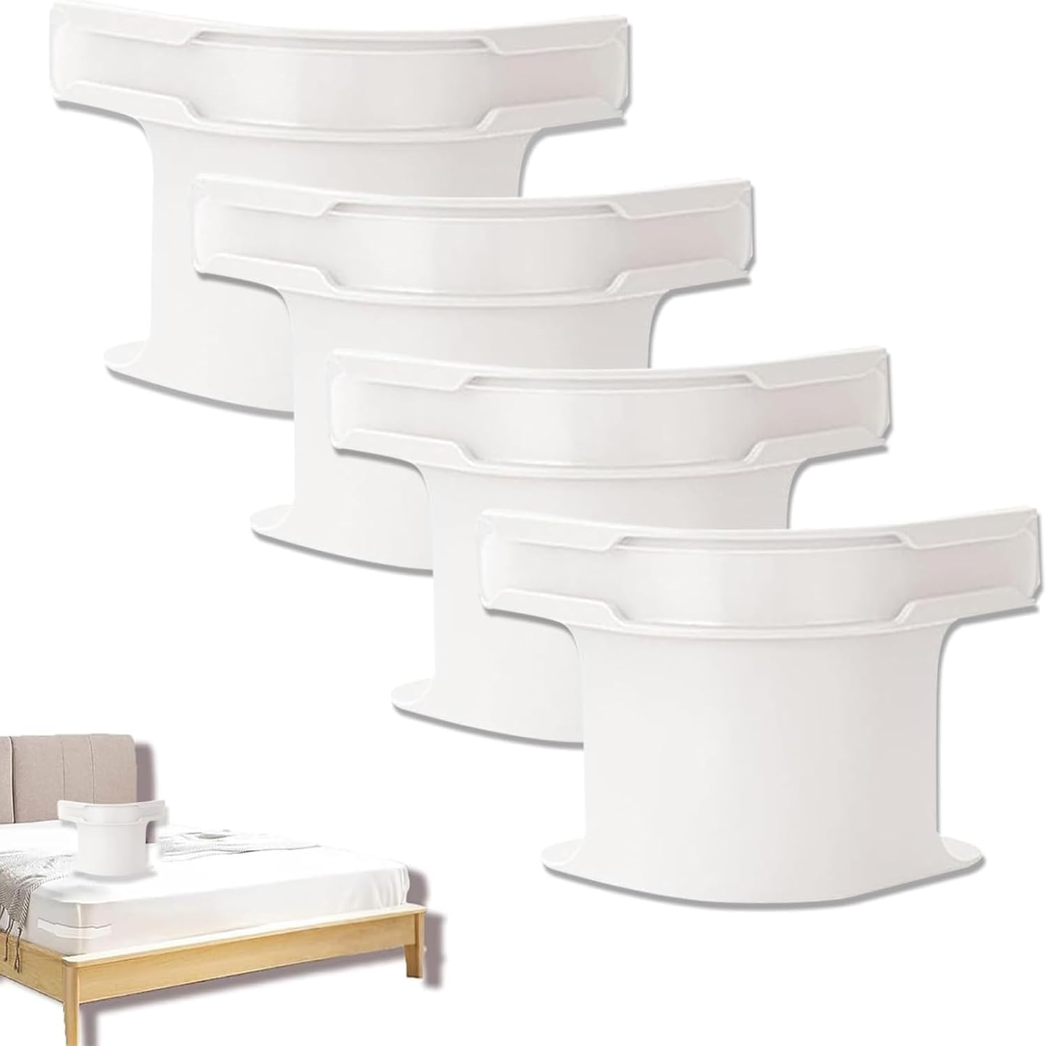 4PCS Heavy Duty Bed Sheet Holders with Straps White 1