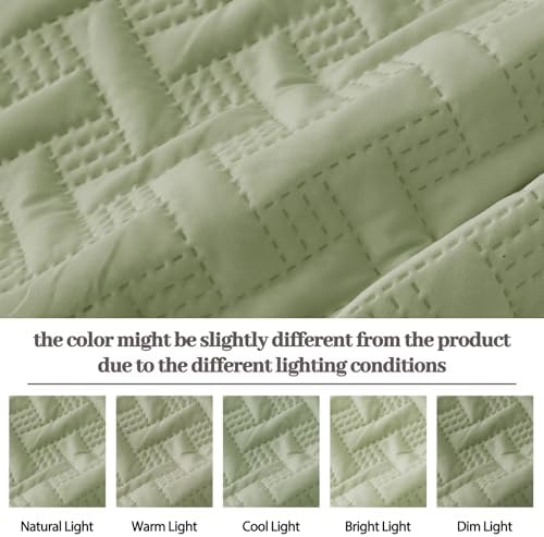 JYHOPE Queen Sage Green Comforter Set