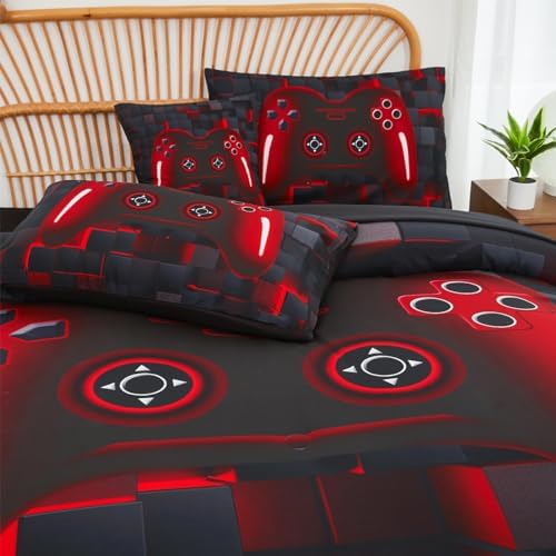 PERFEMET Boys Gaming Bedding Set Twin 6-Piece