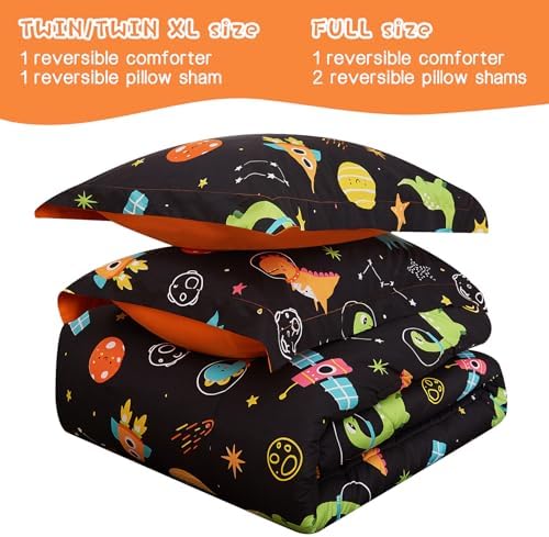 Yibeizi Space Dinosaur Kids Comforter Set for Boys
