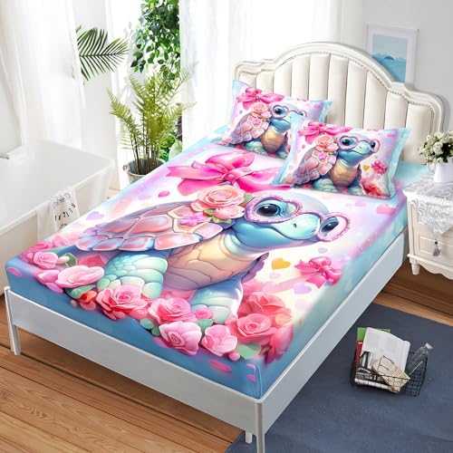 AILONEN Sea Turtle Sheet Set Twin XL Cute Kawaii Bedding