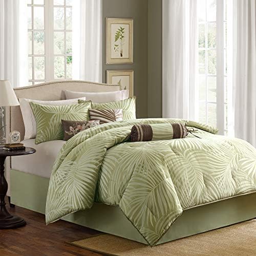 Madison Park Scenic Comforter Set - 7 Piece Olive Green Queen