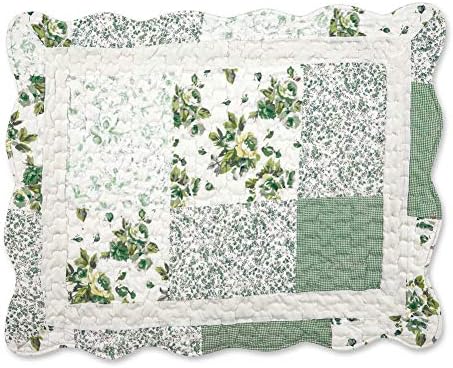 Collections Etc Hadley Floral Patchwork Pillow Sham Sage