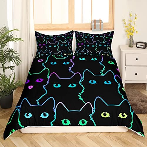 Feelyou Cartoon Cat Duvet Cover Set 3Pcs