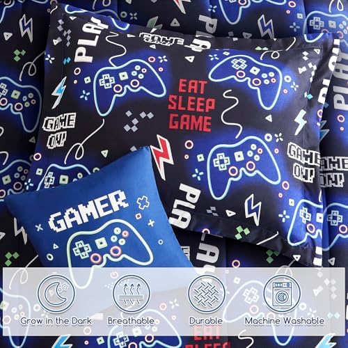 Wink Deer Glow in Dark Gamer Comforter Set for Boys
