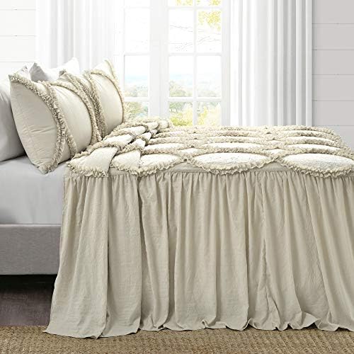 Lush Decor Riviera Ruffle Skirt Bedspread 3 Piece Set King