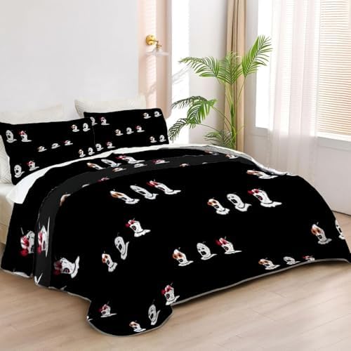 Allenjoy Queen Size Nightmare Clown Quilt Set with 2 Pillow Shams
