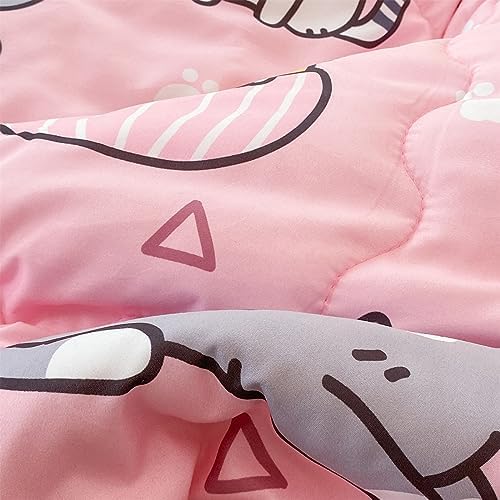 Gusuhome 7 Piece Kids Cats Comforter Set Twin Bed in A Bag