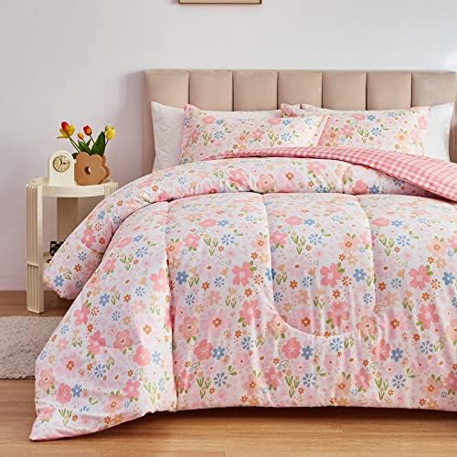Joyreap 3pcs Floral Cotton Comforter Set for Girls