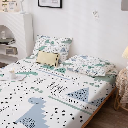 Dinosaur Sheets Twin XL - Kids Bedding Set with Deep Pocket and Elastic
