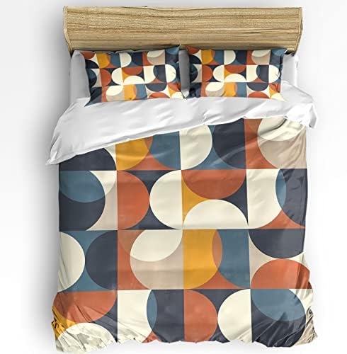 Sabolny European Full Duvet Cover Set with Ties Zipper