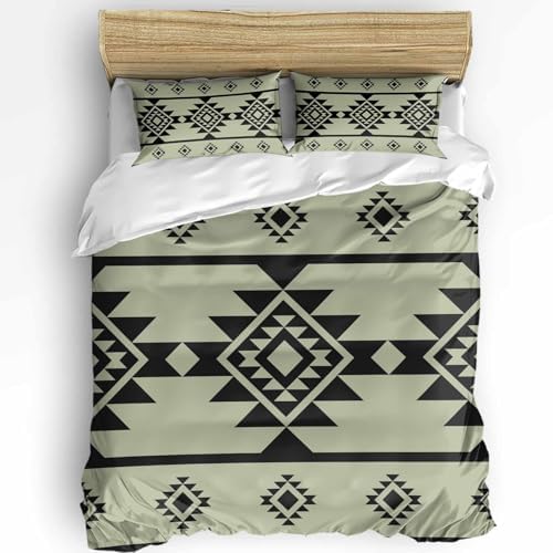 3 Piece Boanket Bedding Set with Zipper and Tie-In Pillowcases