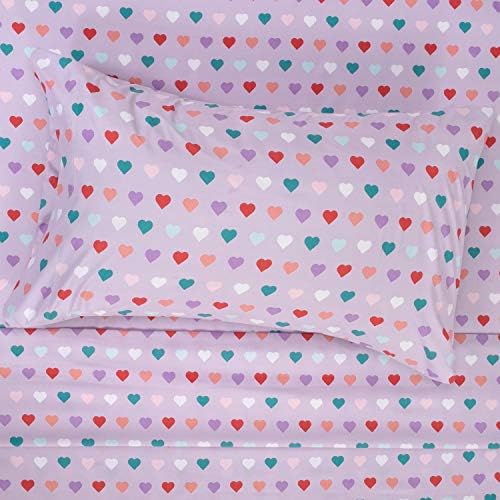 Sweet Home Collection 1500 Supreme Kids Bed Sheet Set - Twin XL Heart Design