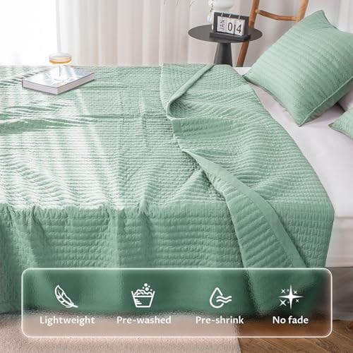 KASENTEX Oversized King Quilt Set 3 Pieces Stone-Washed Machine Washable