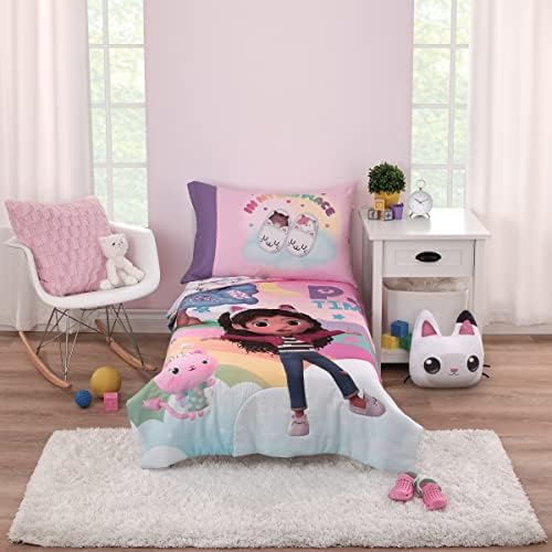 NoJo DreamWorks Gabbys Dollhouse Rainbow PJ 4 Piece Set