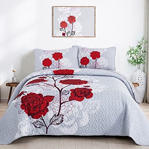 Anibedding Floral Quilt Set Queen Size 1
