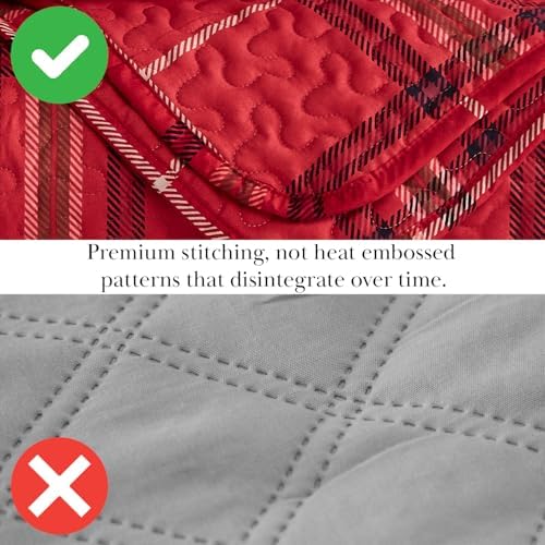 Southshore Fine Living Inc Red Plaid King Quilt Set