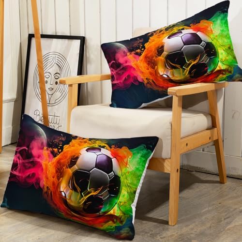 AILONEN Football Pattern Twin XL Fitted Sheet Set 3Pcs