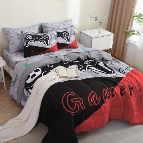 7 Piece Gamer Comforter Set for Kids Boys Girls Teens 1
