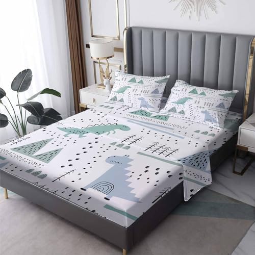 Dinosaur Sheets Twin XL - Kids Bedding Set with Deep Pocket and Elastic