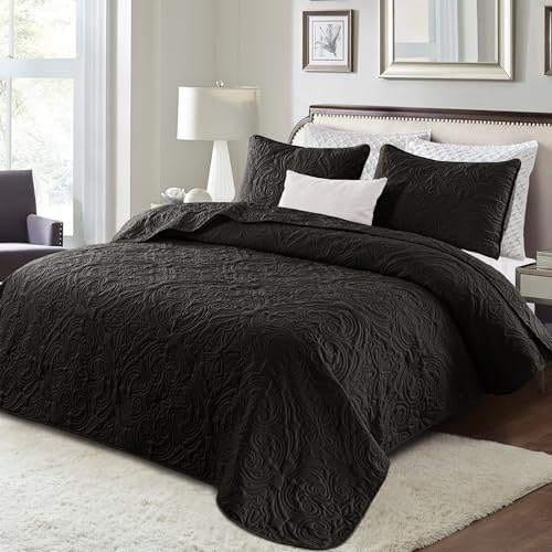 Exclusivo Mezcla Quilt Set Full Queen 90x96 Black