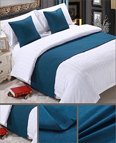 WBYCOTBED Teal Bed Runner 3 Pcs Set Luxury Decor