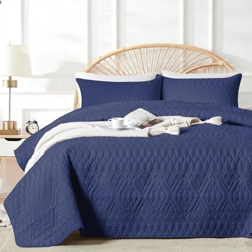 Akkialla KingCal King Quilt Bedding Set Navy Blue