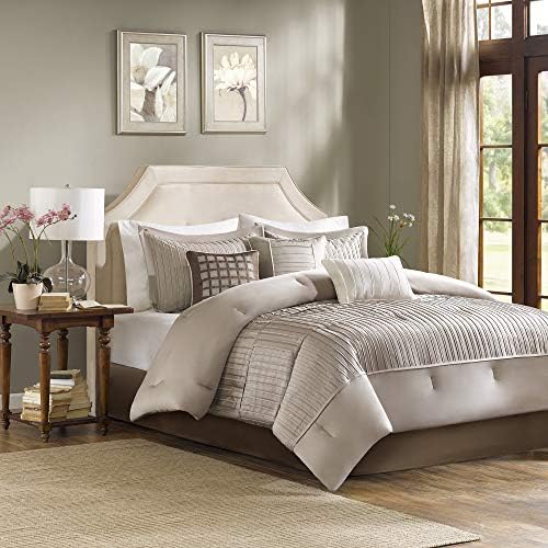Madison Park Cozy Comforter Set - Taupe King 7 Piece