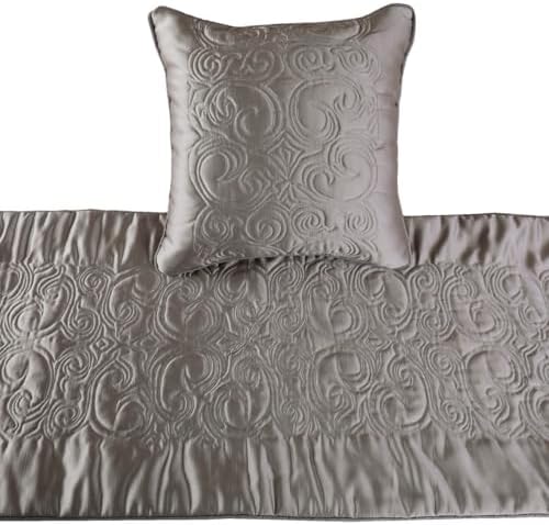 The HomeCentric Handmade Silver Bed Runner Set