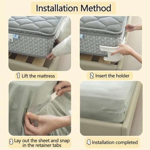 GUDSK 4-Piece Heavy Duty Sheet Holders Set