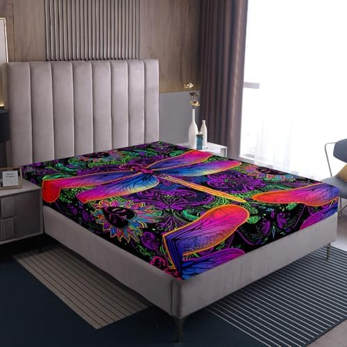 Erosebridal Dragonfly Fitted Sheet Set Twin Size