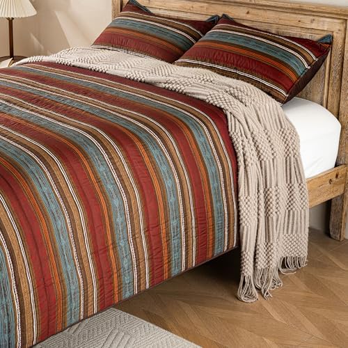LIRISDOM Bohemian Quilt Set Queen Size 3 Pieces 1
