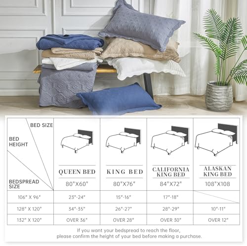 Suchbed California King Bedspread Set White 128x120 1